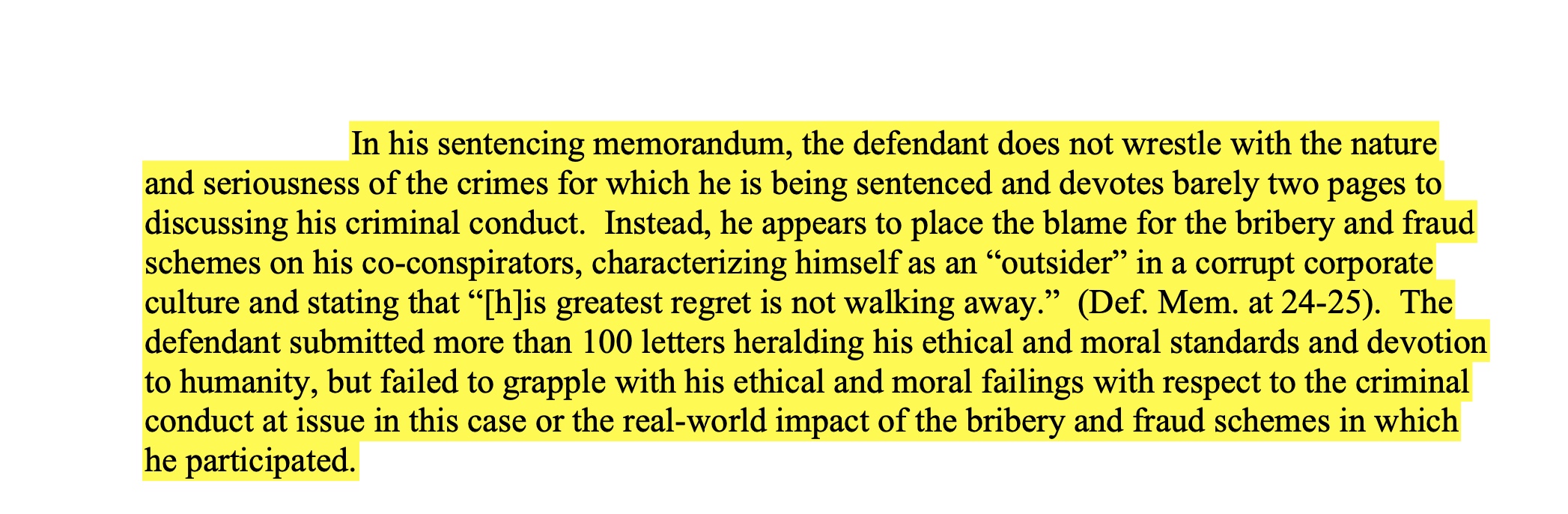 Crítica dos procuradores ao memorando da defesa