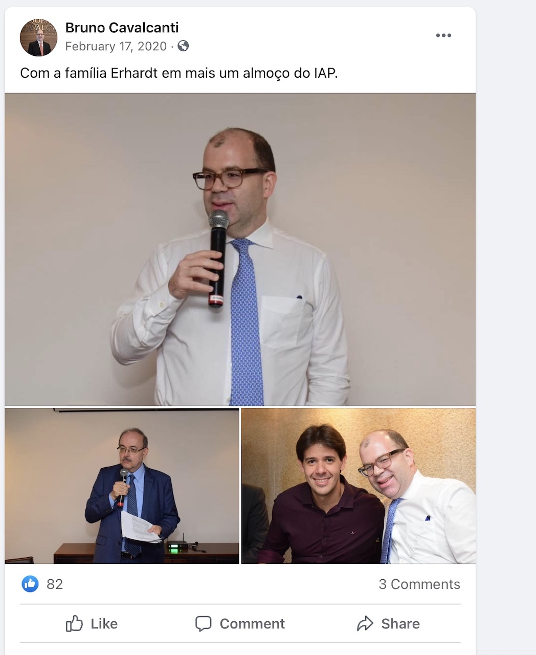 Mais um registro do almoço de Cavalcanti com a família Erhardt