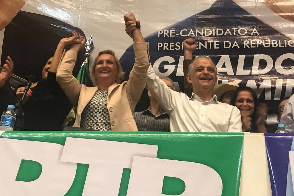 Márcio França e Eliane Nikoluk, em 2018, durante campanha ao governo de SP