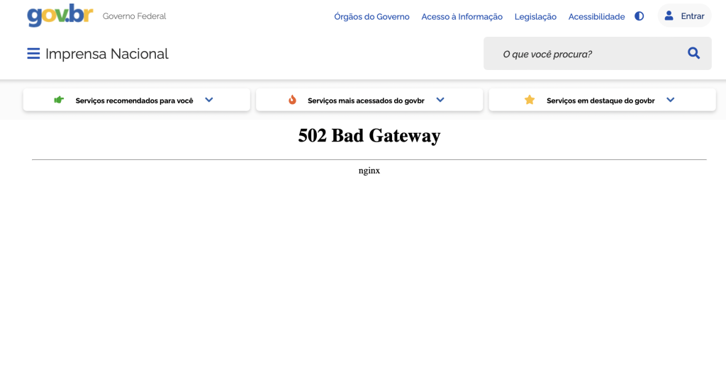 Site da Imprensa Nacional sai do ar