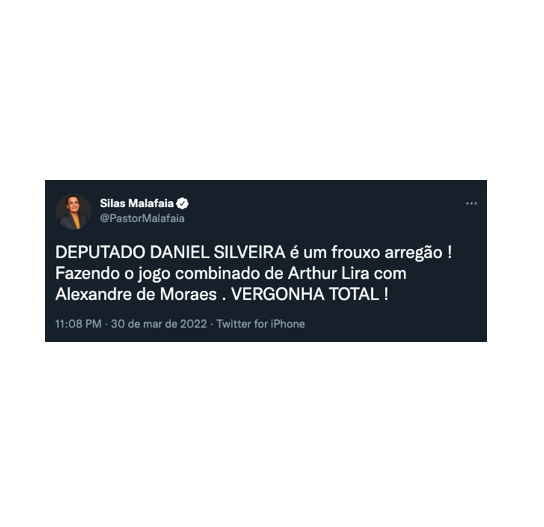 Malafaia chama Daniel Silveira de “arregão”