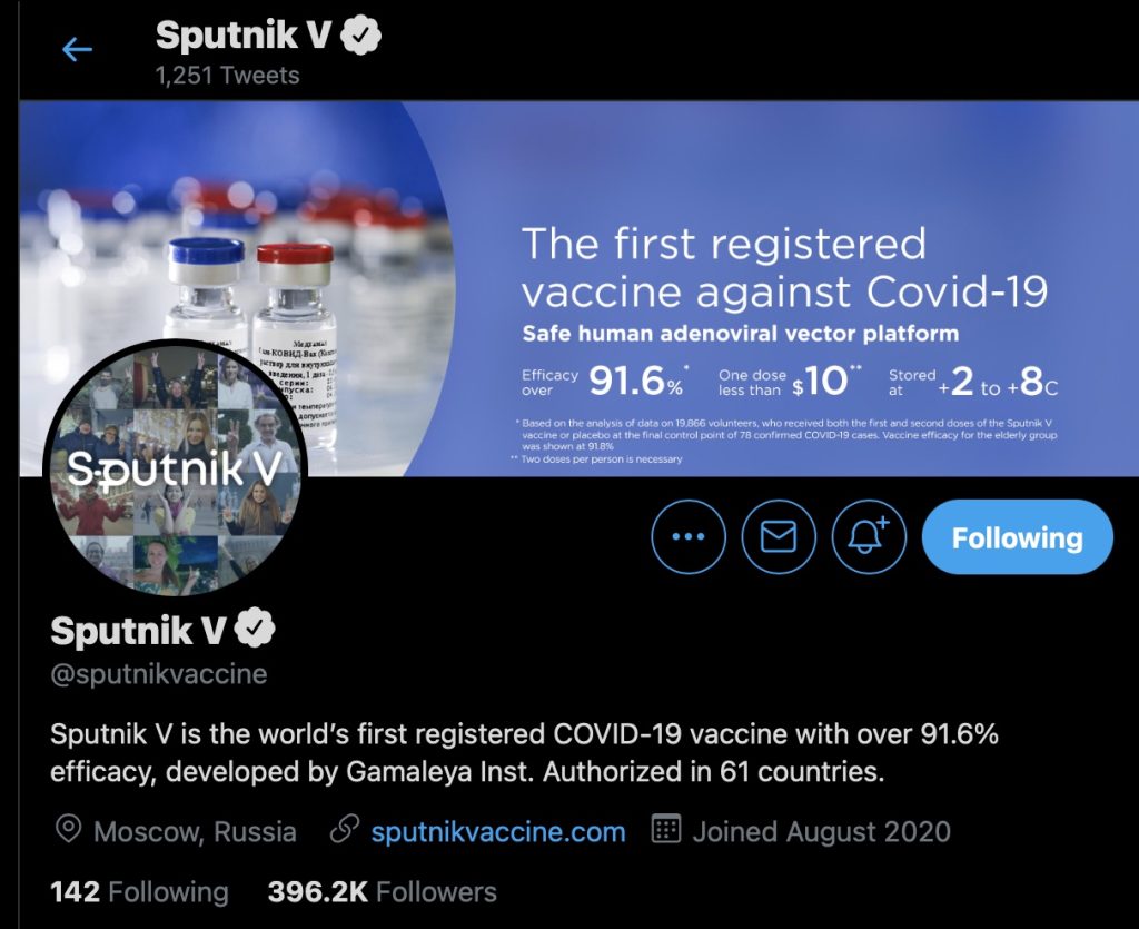 Twitter permite que governo russo dissemine fake news sobre vacinas